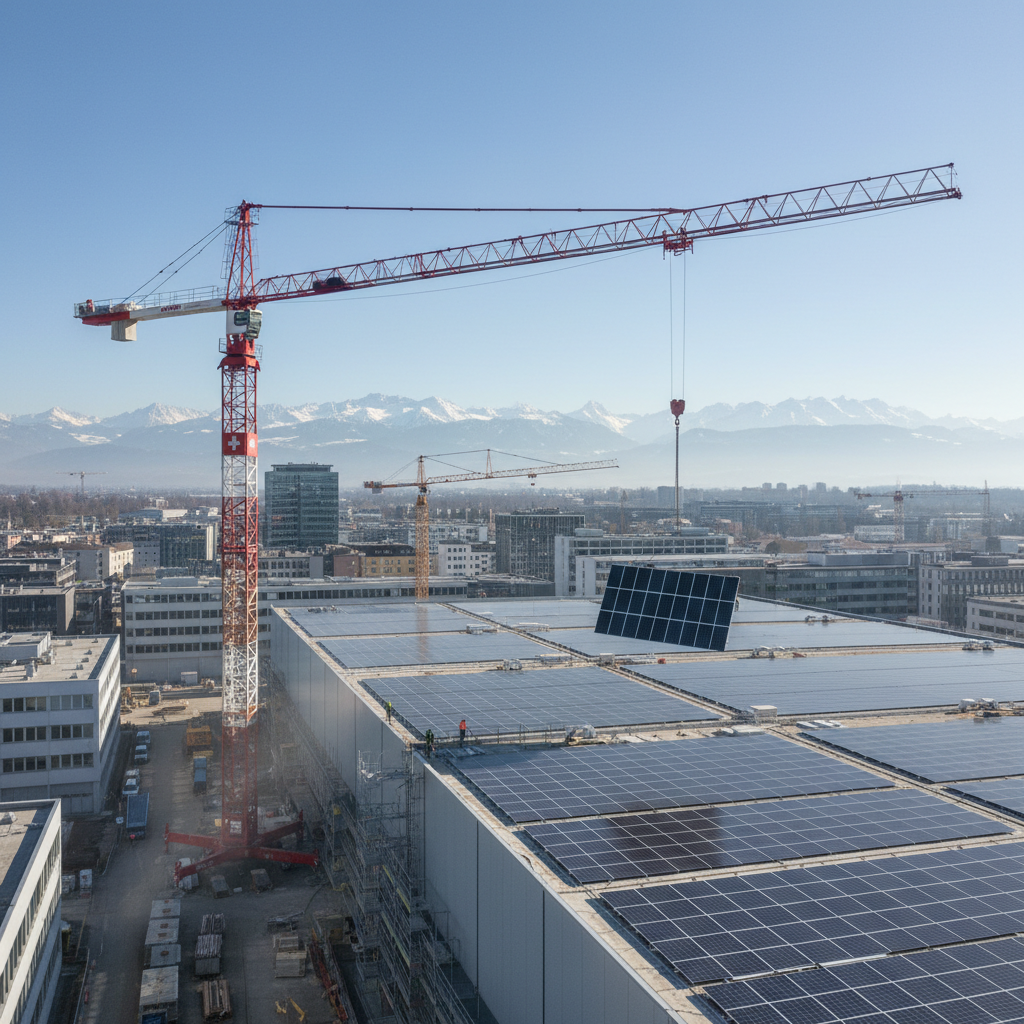 Solarpanels auf Einfamilienhaus in der Schweiz